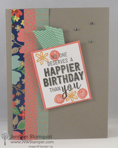 Spring Birthday card with retiring Affectionately Yours paper - NWstamper.com
