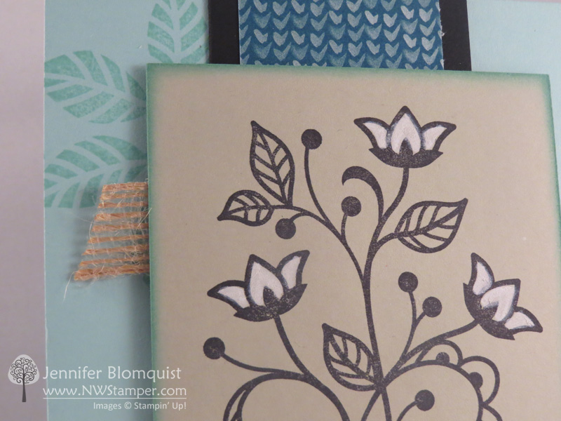 Close up of coloring with the chalk marker on crumb cake cardstock - Jennifer Blomquist, NWstamper.com