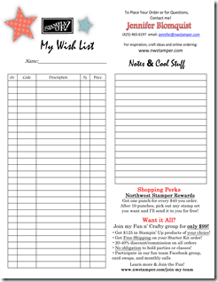 catalog wishlist northwest stamper stampin up order form