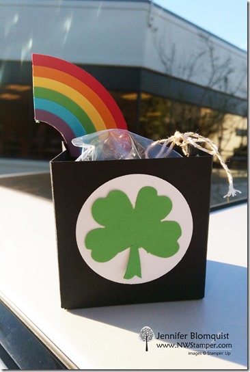 pot of gold st patricks day gift bag with rainbow