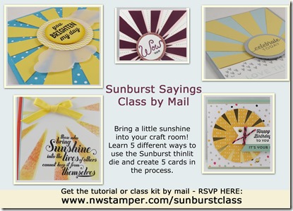 Sunburst Sayings class by mail ad light