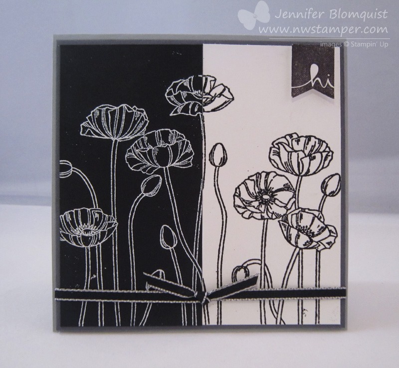 Black & White Negative Heat Embossing with Pleasant Poppies